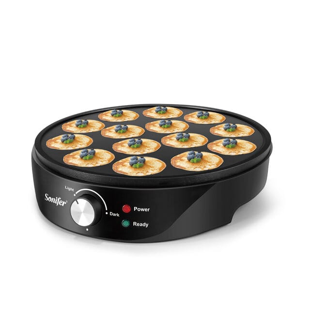 Picture of Sonifer SF-6071 hot sale professional kitchen 220v non stick hot plate round automatic electric mini pancake maker - 