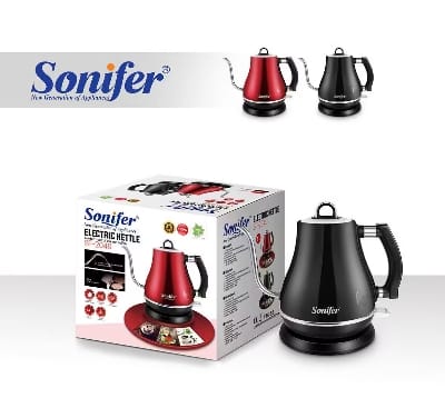 Picture of Sonifer SF-2049 small kitchen appliances 1.2L fast boiling cordless stainless steel coffee kettle electric - Red