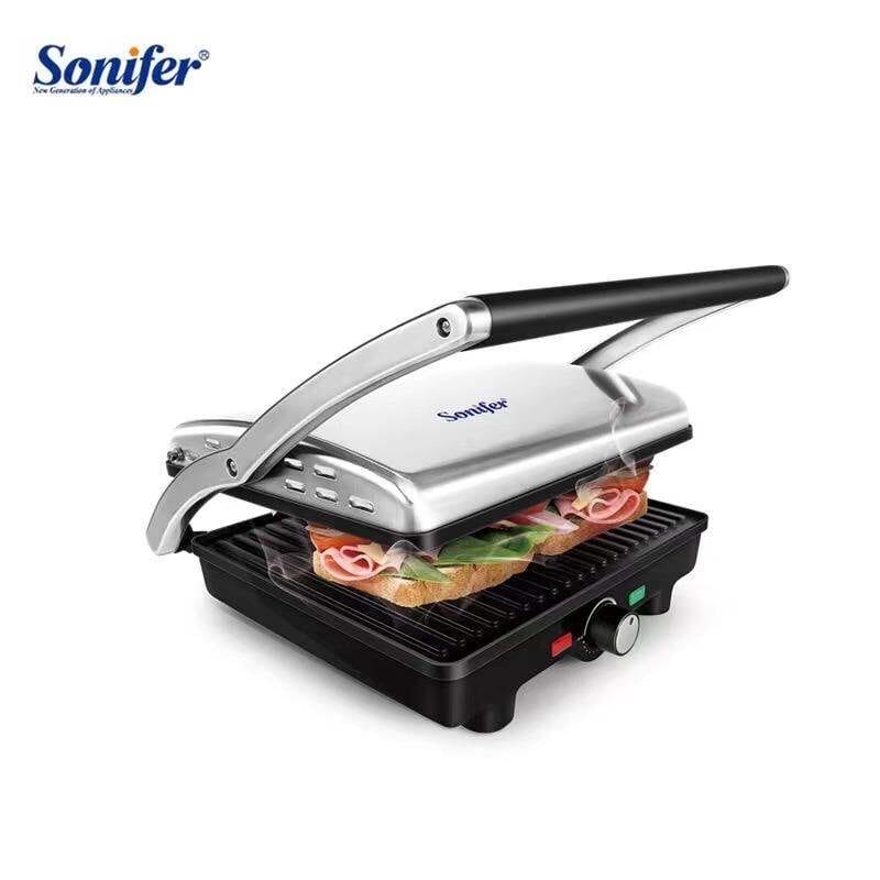 Picture of Sonifer SF-6052 kitchen 2000W thermostat multifunctional non stick cooking sandwich press electric barbecue grill - Silver