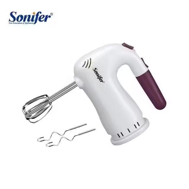 Picture of Sonifer SF-7001 affordable and budget friendly household 220 volt with beater dough hook electric 5 speed hand mixer - White