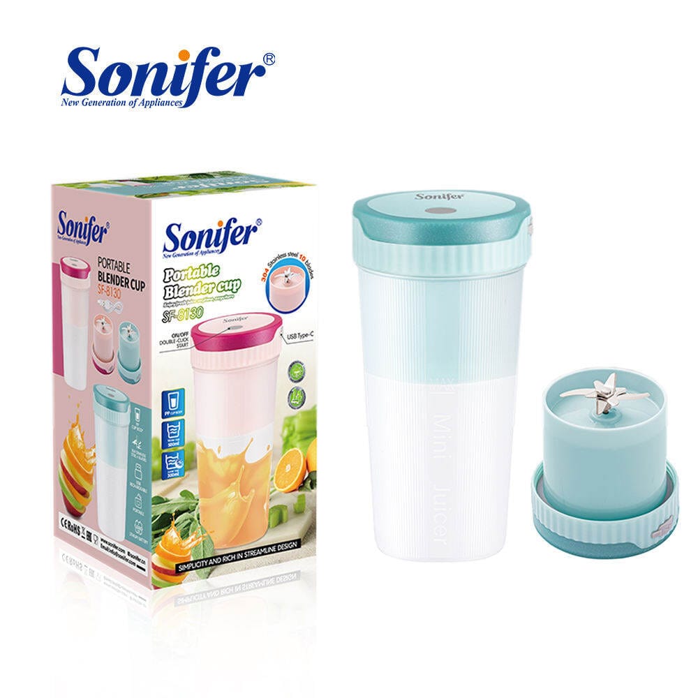 Picture of Sonifer SF-8130 Multi-function Custom Portable Mixer Usb Type-C Blender Cup Ice Portable Mini Cup Juicer for Travel Home Use