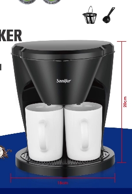 Picture of Sonifer SF – 3592 Drip Coffee Maker, 300ml Tank, One – Button Control - Black