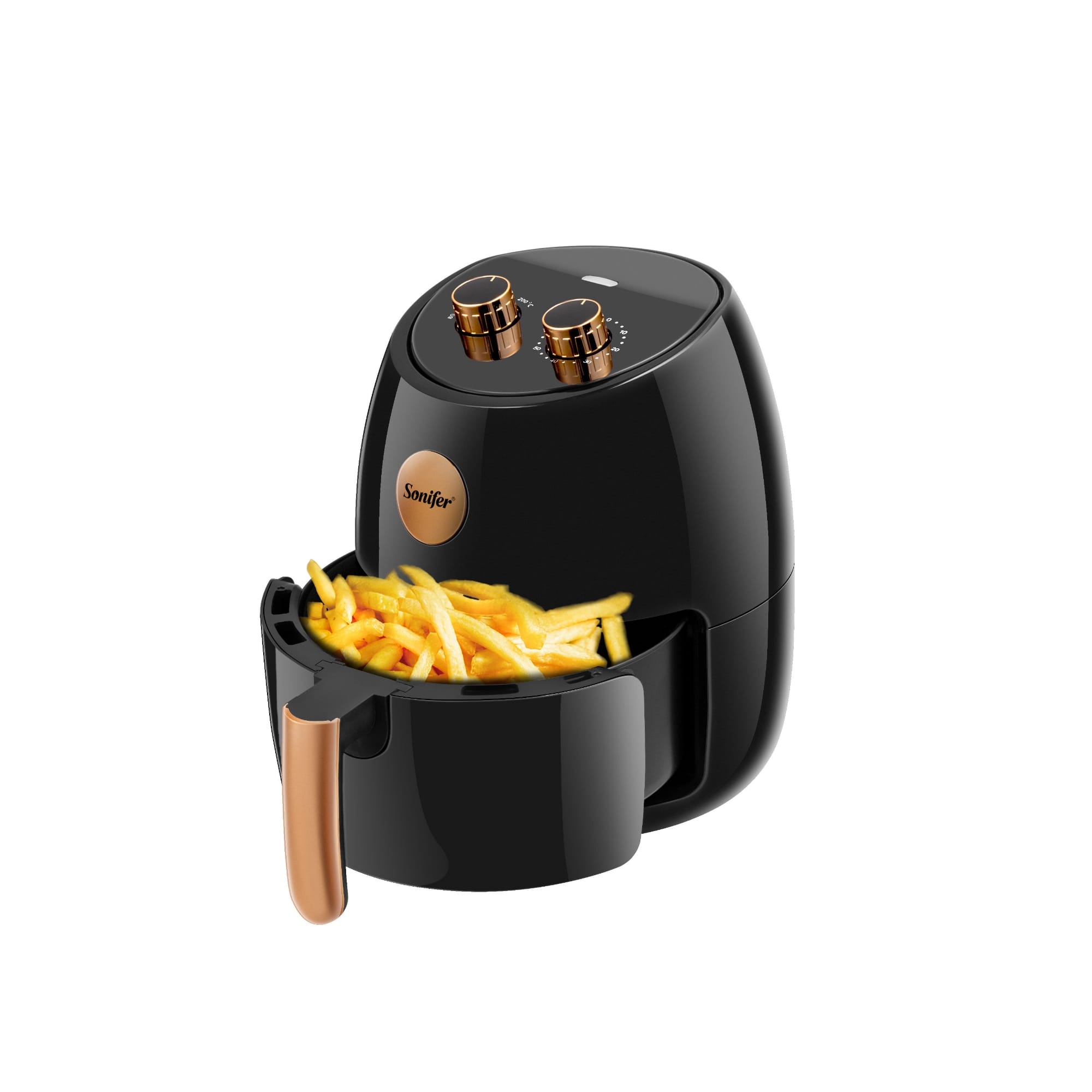 Picture of Sonifer SF-1039 household plastic1500w electric manual double knob 4.5 litres air fryer - Black