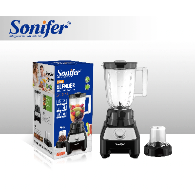 Picture of Sonifer SF-8147 400W Home Kitchen 2 in 1 Multifunctional Mixer Blender High-efficiency Pure Copper Motor Blender - Black