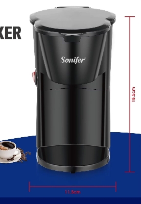 Picture of Sonifer SF – 3593 Drip Coffee Maker, 230ml, Rapid Heat, One – Button Control (no filter included) - Black