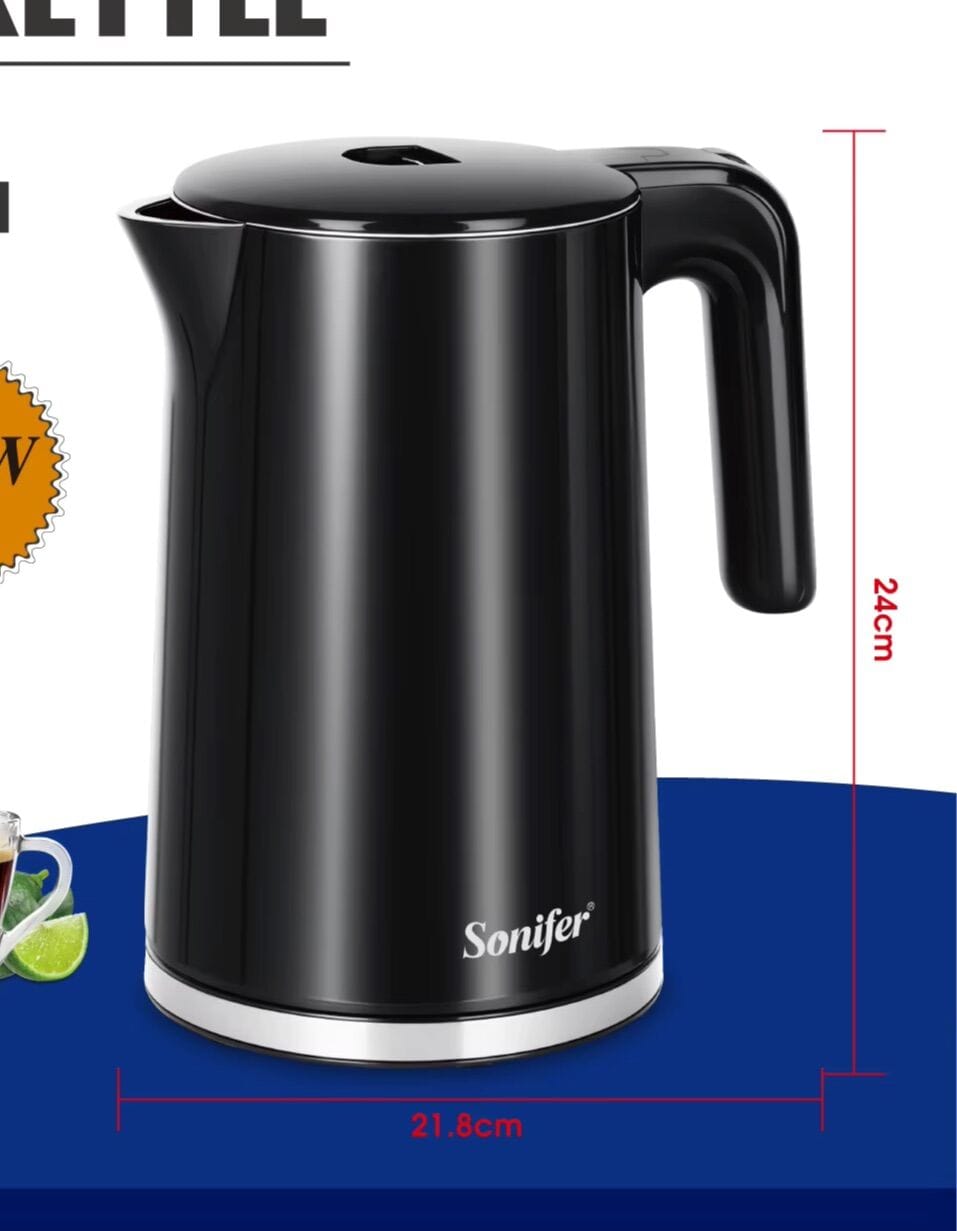 Picture of Sonifer SF – 2150 1.7L Electric Kettle: Stainless, Auto – Off, 360° Base with anti-dry burning protection - Black