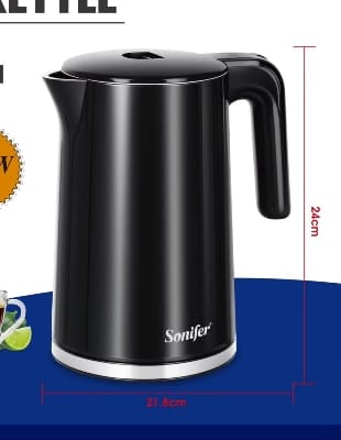 Picture of Sonifer SF – 2150 1.7L Electric Kettle: Stainless, Auto – Off, 360° Base with anti-dry burning protection - Black