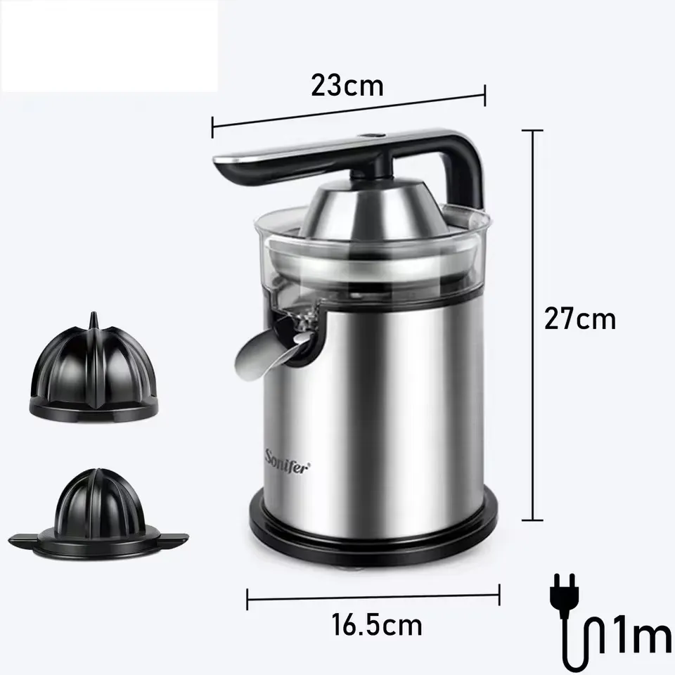 Picture of Sonfier SF-5523 wholesale household hand press lemon orange squeezer electric citrus juicer stainless steel - Silver