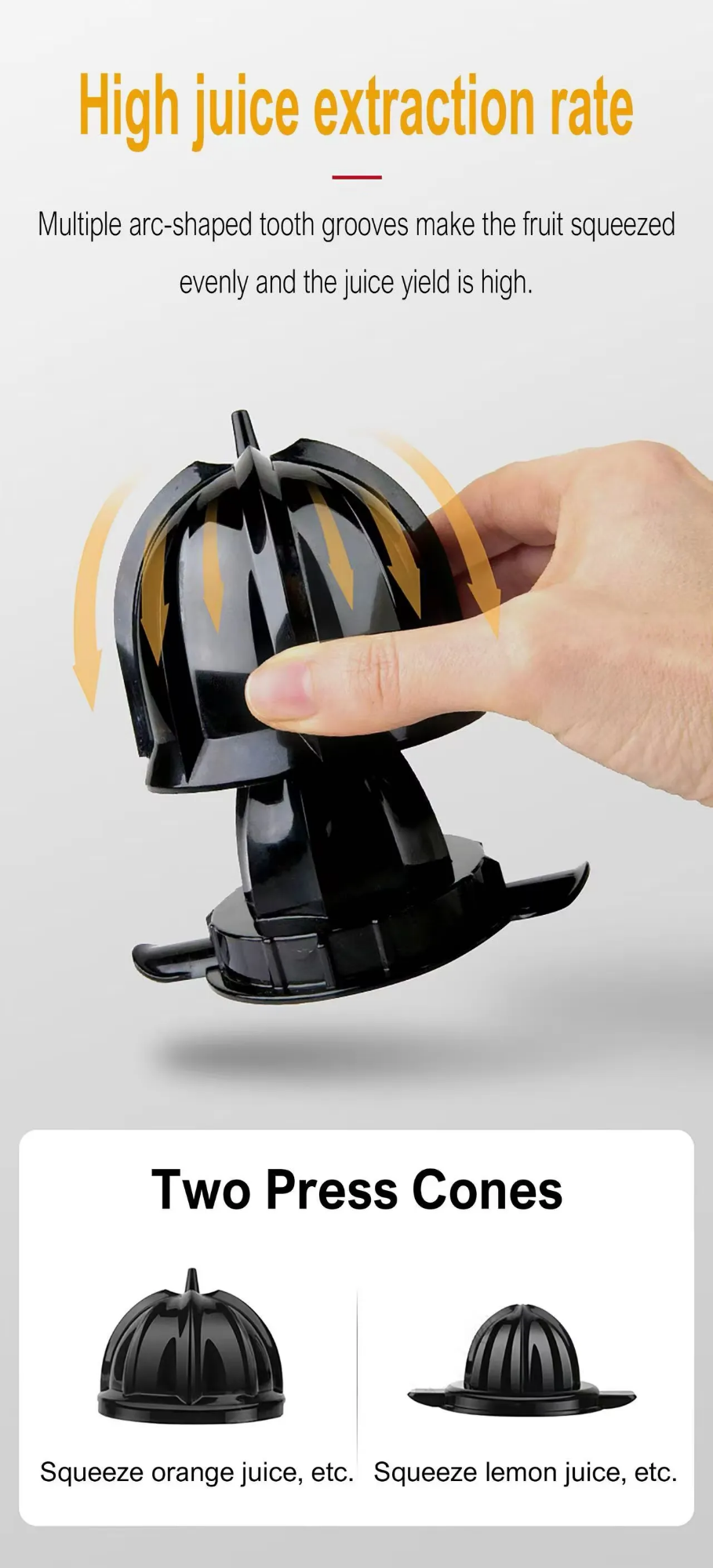 Picture of Sonfier SF-5523 wholesale household hand press lemon orange squeezer electric citrus juicer stainless steel - Silver