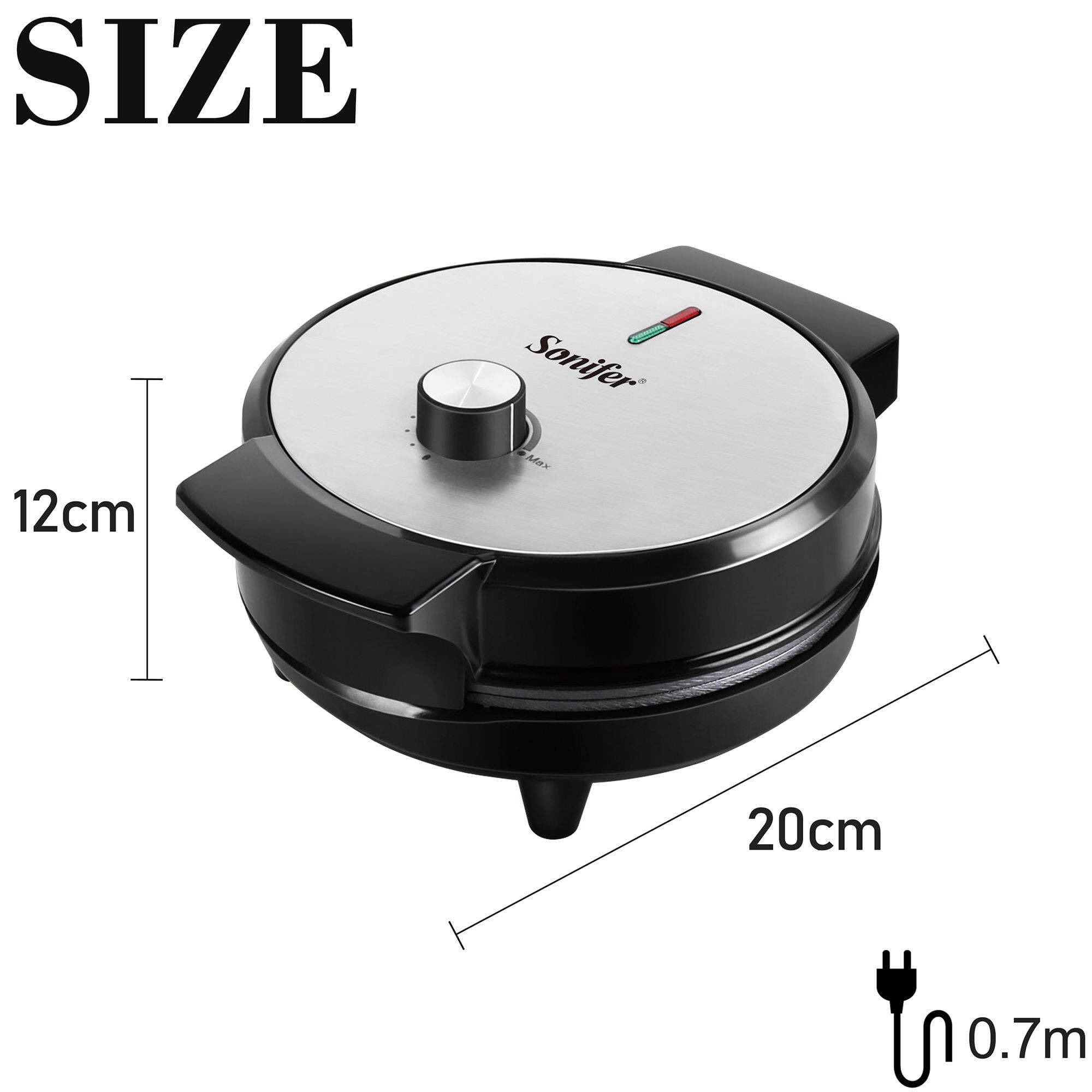 Picture of Sonifer SF-6084 wholesale household 220v thermostat control parts round plate electric small waffle maker - Black