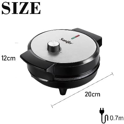 Picture of Sonifer SF-6084 wholesale household 220v thermostat control parts round plate electric small waffle maker - Black