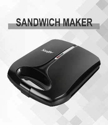 Picture of Sonifer SF-6101 wholesale Non Stick breakfast toaster press 4 slices electric mini triangle sandwich maker - Black