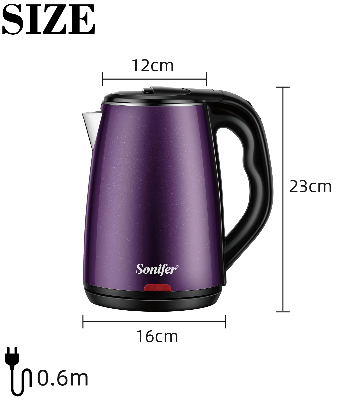 Picture of Sonifer SF-2102 home hotel hot water 1500w affordable colored stainless steel 1.7 liter electric kettle auto power off