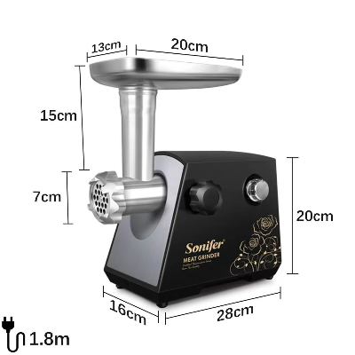 Picture of Sonifer SF-5002 hot sale household 1200w copper motor 3pcs metal disc electric meat grinder