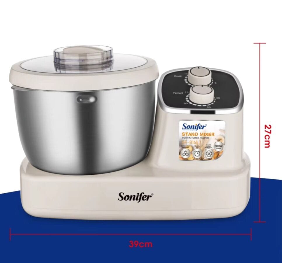 Picture of Sonifer SF – 8161 Stand Mixer: 5L Bowl, 2 – Knob Control, 500W pure copper motor - Cream