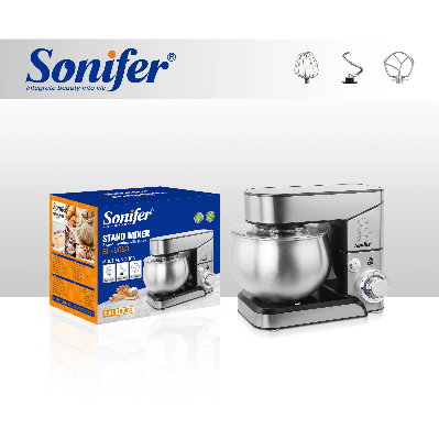 Picture of Sonifer SF-8083 Electric Cake Dough Mixer Flour Mixer Digital Kitchen Stand Food Mixers - Silver