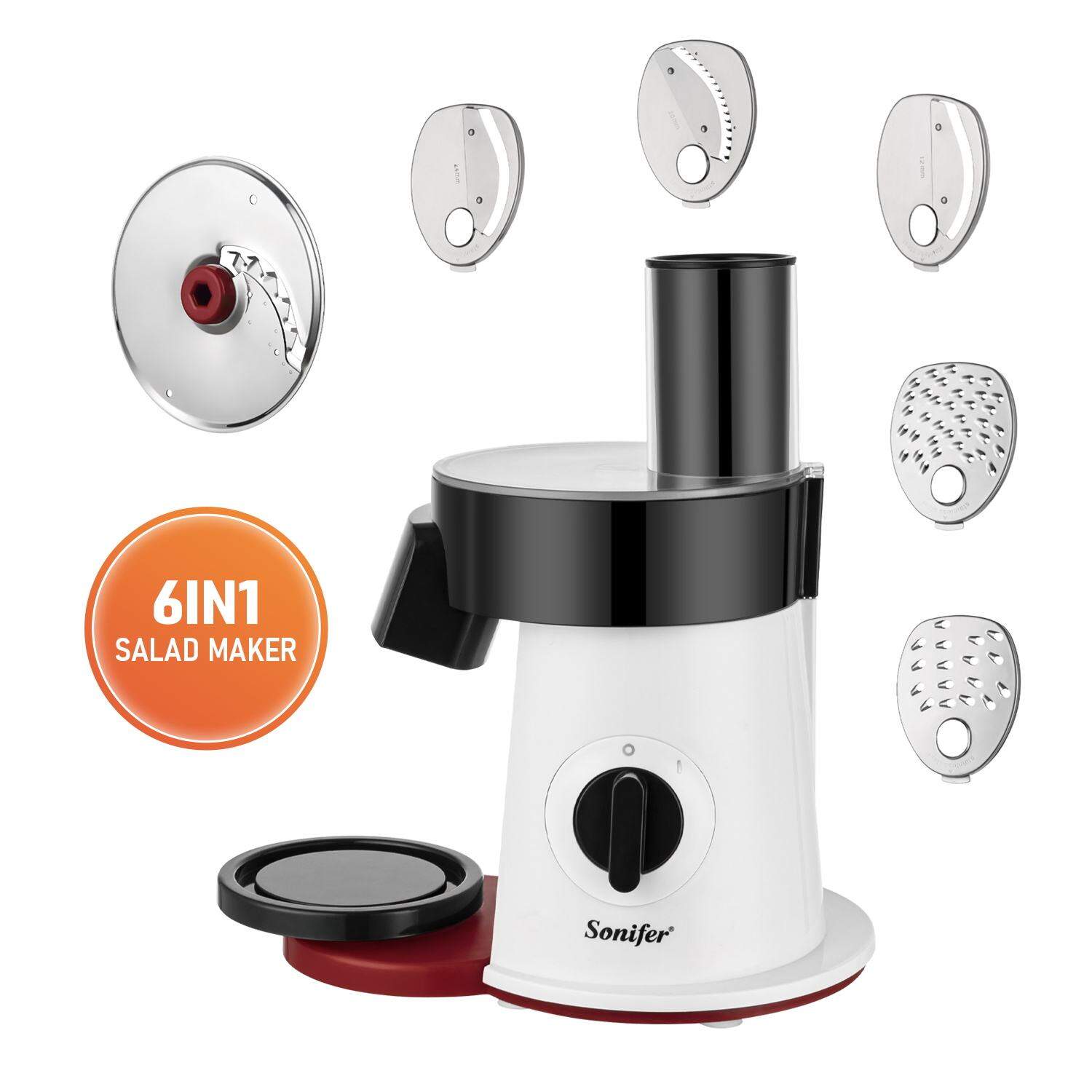Picture of Sonifer SF–5551 6 in 1 Salad Maker: 6 Stainless Discs, Extra – Large Tube - 