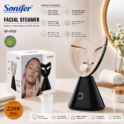 Picture of Sonifer SF-9745 Facial Steamer Nano Spray Moisturizing 10 Minutes Steam 80ml Tank One Key Operation Skin Care - Black