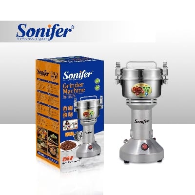 Picture of Sonifer SF-3576 150 gram Grinding Capacity Multifunctional High Speed Metal Body Strong Grinder Electric Kitchen Powerful Coffee Beans Grinder high quality Grinder - Silver