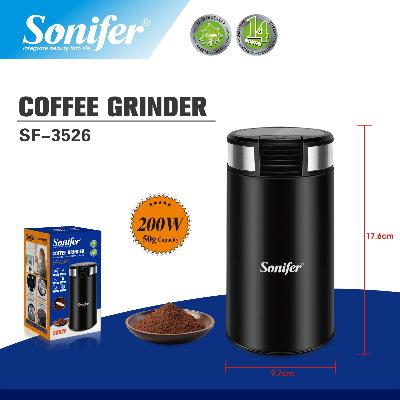 Picture of Sonifer SF-3526 Hot Sale Premium Household 220V Powerful Motor Multifunctional Small Electric Coffee Grinder - Black