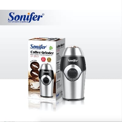Picture of Sonifer SF-3507 Premium Quality Household Push Button Stainless Steel Blade Mini Electric Coffee Bean Grinder - Silver