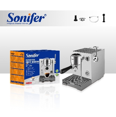 Picture of Sonifer SF-3603 Professional Espresso Machine with Smart Temperature Control for Cafe Restaurant and Home Barista Use - Silver