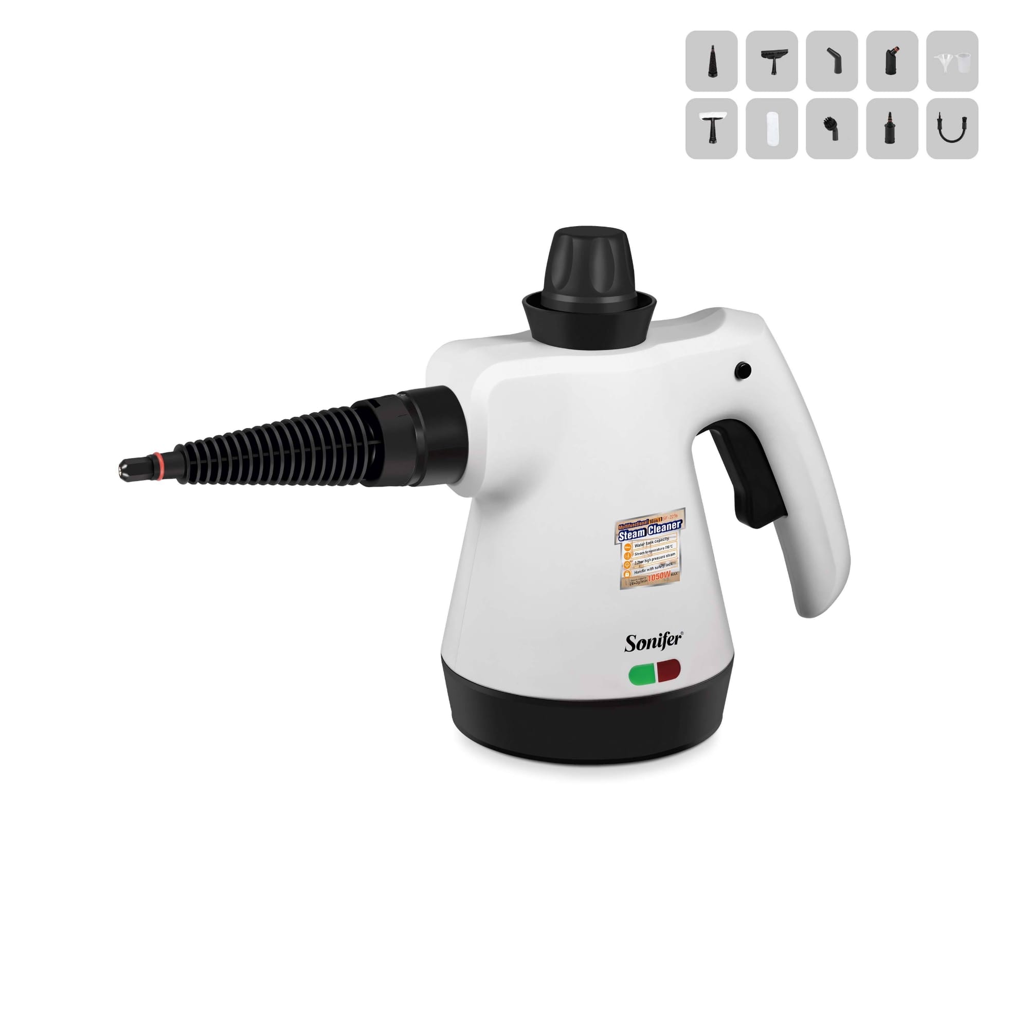 Picture of Sonifer SF-2276 Steam Cleaner 16 in 1 Accessories 110°C Sterilization 3.2 Bar Pressure Portable Home Cleaning - White