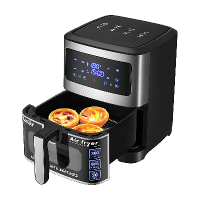 Picture of Sonifer SF-1028 110v Electric Household 6.5 Liter 1450W Non-stick Liner No Oil LED Display Smart Digital air Fryer - Black