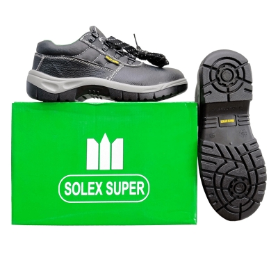 Picture of Solex Super Safety Shoe Best quality for Bikers, Construction & Industrial Work, Steel inside Sole & Steel Alloy cap in Toe for Heavy Safety & Slip Resistant Sole-Black