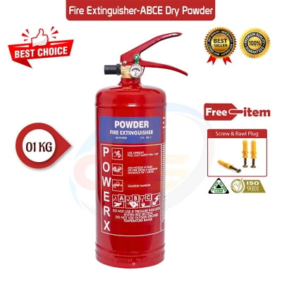 Picture of Fire Extinguisher ABC Dry Chemical Powder 01 KG-Red-Red