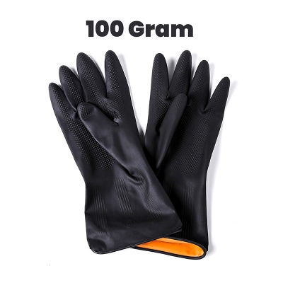Picture of Industrial Rubber Hand Gloves Black (100g)-Black