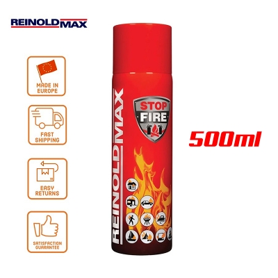 Picture of ReinoldMax Mini Fire Extinguisher - 500 ML European Made Produced a modern & qualified processed spray which can be extinguished fire completely very easy & smoothly.-Red