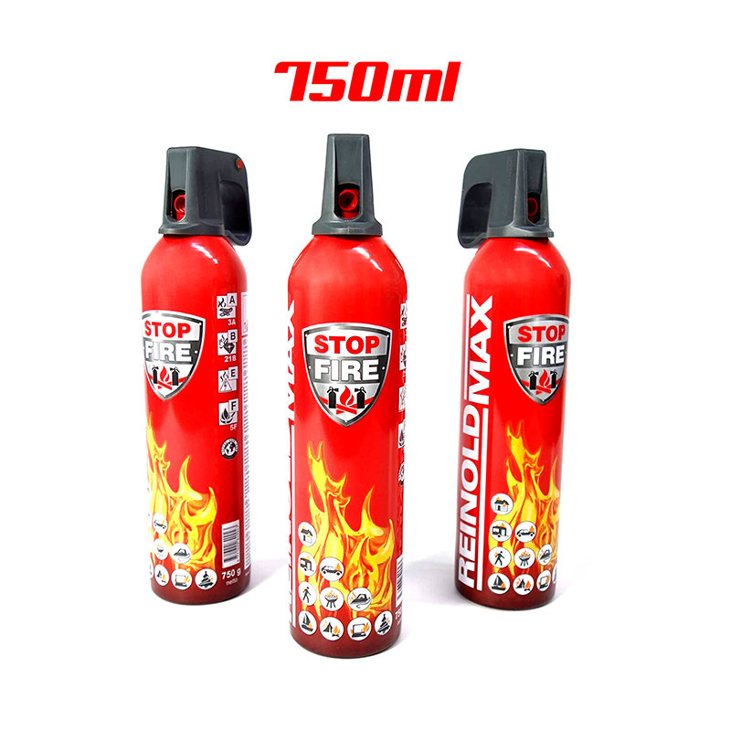 Picture of ReinoldMax Mini Fire Extinguisher - 750 ML European Made Produced a modern & qualified processed spray which can be extinguished fire completely very easy & smoothly.-Red