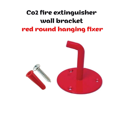Picture of Co2 fire extinguisher wall bracket red round hanging fixer-Red