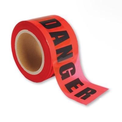 Picture of Red Danger Barricade Polyethylene Tape-Red