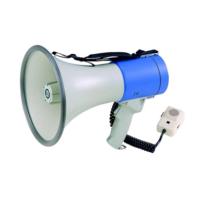 Picture of Emergency Hand Mike Built-in Siren 25W Megaphone ER-66 USB with recording-White