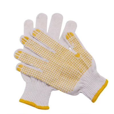 Picture of Full Finger Dotted Cotton Knitted Gloves Work Durable Anti-Slip And Anti-Cut Working Safety Hand Gloves-Multicolor