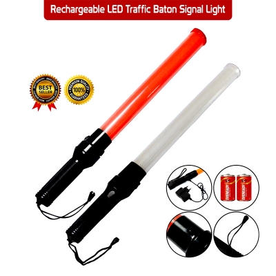Picture of Rechargeable LED Traffic Baton Wand Signal Hand Indicator Light Stick Flash Warning Safety Multifunction