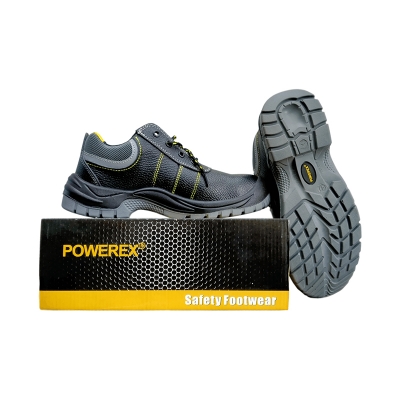 Picture of PowerEX Super Safety Shoes with Steel toe and steel mid sloe for Construction work, Industrial work, Garments work and Motor cycle raiding.-Black