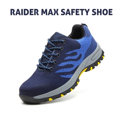 Picture of Rider Max Safety Shoe Best quality for Bikers, Construction & Industrial Work, Steel inside Sole & Steel Alloy cap in Toe for Heavy Safety & Slip Resistant Sole-Blue
