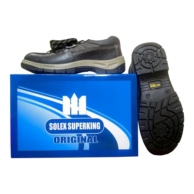 Picture of Solex Super Safety Shoe Best quality for Bikers, Construction & Industrial Work, Steel inside Sole & Steel Alloy cap in Toe for Heavy Safety & Slip Resistant Sole-Black