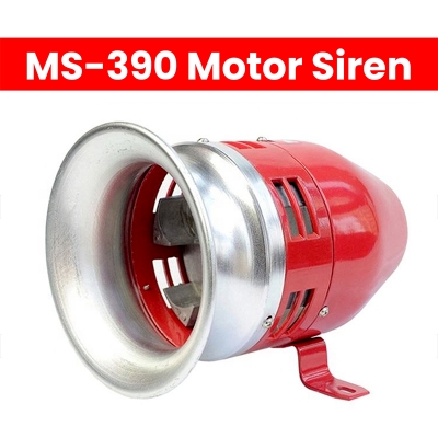Picture of MS-390 Motor Alarm Air Screw Electric Air Defense Alarm High Decibel Fire Alarm Horn 220V Motor Siren-Red