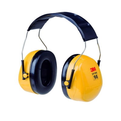 Picture of 3M Peltor Optime 98 Over the Head Ear muff, Hearing Protection, Ear Protectors, NRR 26 dB, Ideal for heavy equipment operations-Yellow