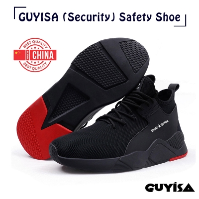 Picture of GUYISA Steel Toe security Sneakers Men Women Safety Shoes Lightweight Slip Resistant Puncture Proof Industrial Footwear-Black