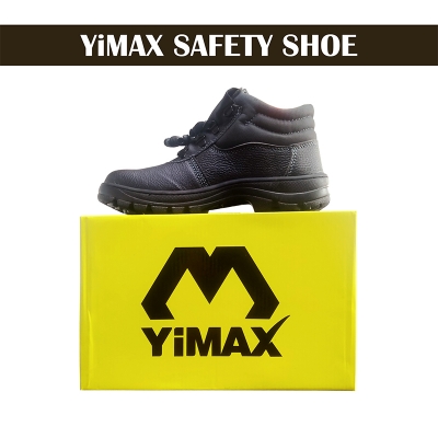 Picture of YiMAX Super Safety Shoe Best quality for Bikers, Construction & Industrial Work, Steel inside Sole & Steel Alloy cap in Toe for Heavy Safety & Slip Resistant Sole-Black