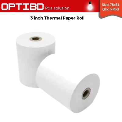 Picture of Thermal Paper POS Roll 3 inch 78MM X 51M (5Pcs Roll)-White