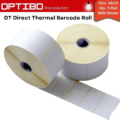 Picture of Barcode Label Sticker Direct Thermal 38MM X 25MM (5000 Pcs 5 Roll)-White