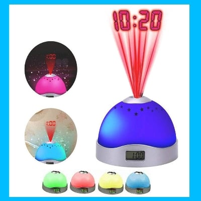 Picture of LED Starry Night Sky Projector Aurora USB Remote Control RGB Galaxy Light 7 Modes for Home Bedroom Game Room Party Decoration Digital Alarm Clock Bluetooth Speaker Bedroom Lamp Universal Mini LED Lights Projector Light - White