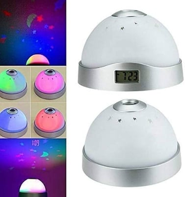 Picture of LED Starry Night Sky Projector Aurora USB Remote Control RGB Galaxy Light 7 Modes for Home Bedroom Game Room Party Decoration Digital Alarm Clock Bluetooth Speaker Bedroom Lamp Universal Mini LED Lights Projector Light - White