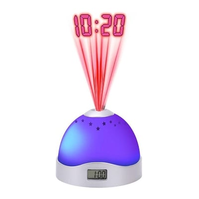 Picture of LED Starry Night Sky Projector Aurora USB Remote Control RGB Galaxy Light 7 Modes for Home Bedroom Game Room Party Decoration Digital Alarm Clock Bluetooth Speaker Bedroom Lamp Universal Mini LED Lights Projector Light - White